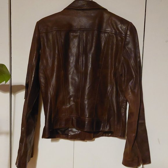 DKNY lamb leather jacket Size 10 - Picture 1 of 5